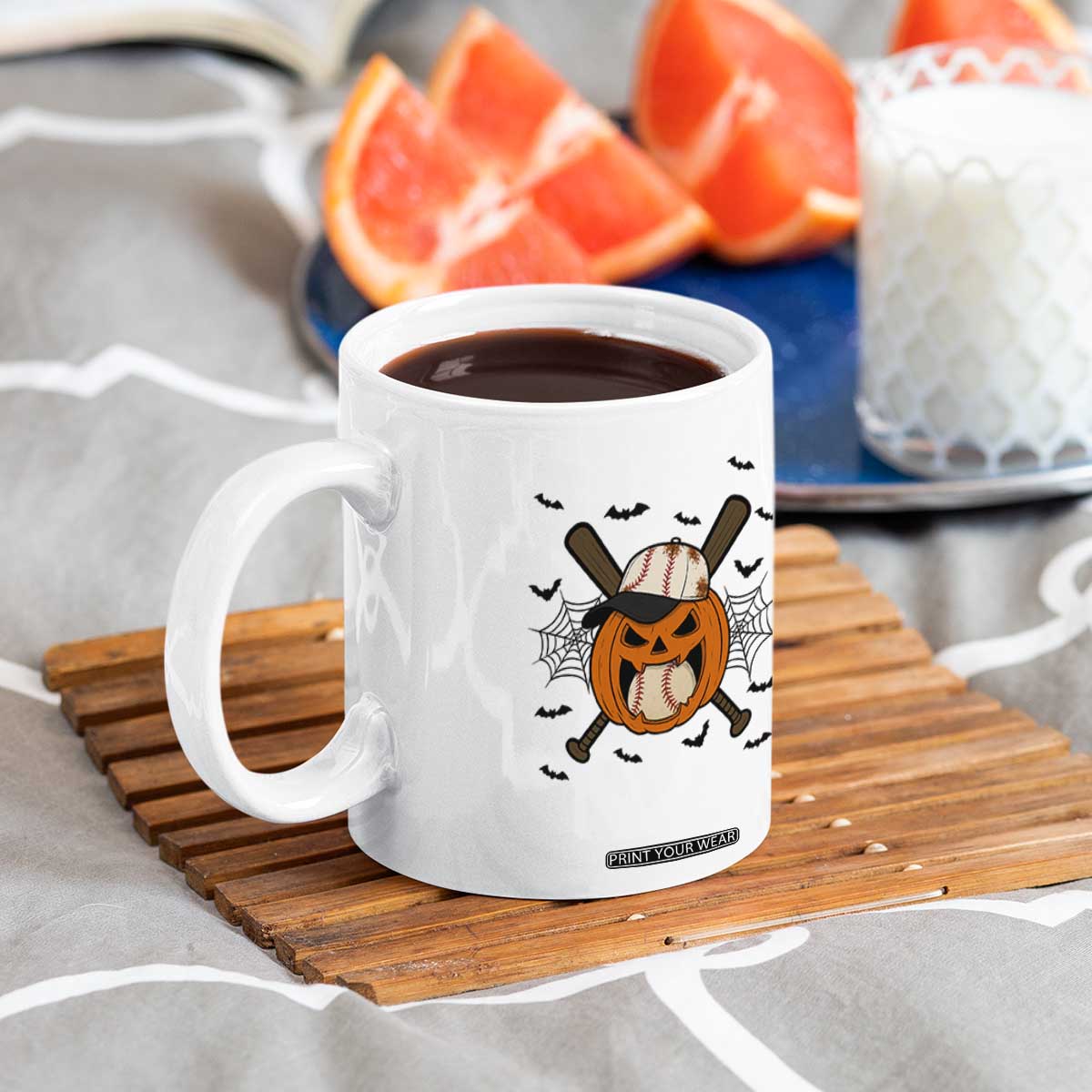 Creepy Jack O Lantern Baseball Coffee Mug Halloween Gift TS12 Print Your Wear