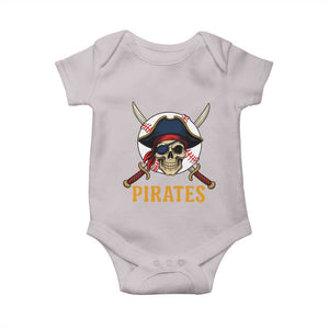 Pirates Baseball Baby Onesie Skeleton Sport Lover Gift TS12 Ice Gray Print Your Wear
