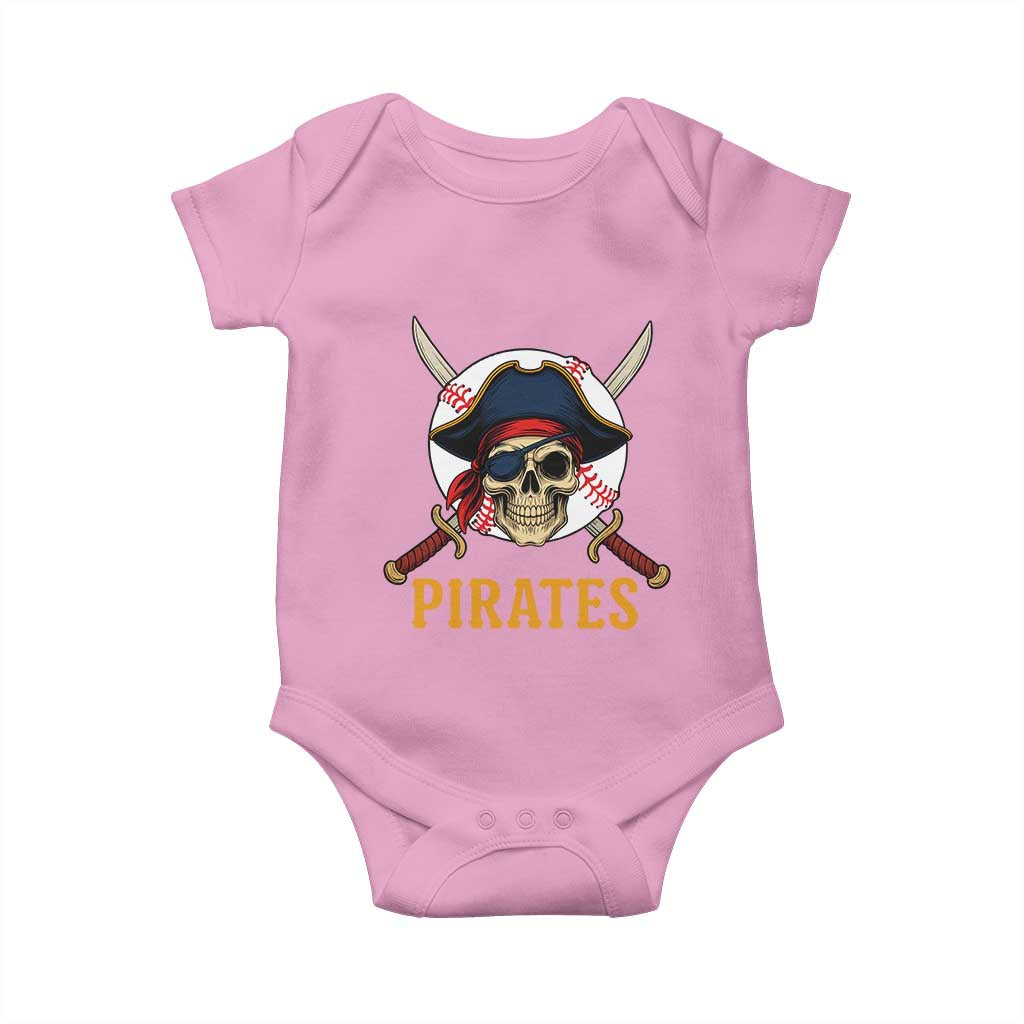 Pirates Baseball Baby Onesie Skeleton Sport Lover Gift TS12 Light Pink Print Your Wear