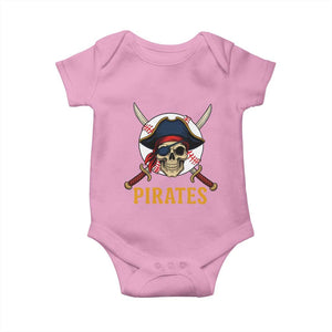 Pirates Baseball Baby Onesie Skeleton Sport Lover Gift TS12 Light Pink Print Your Wear