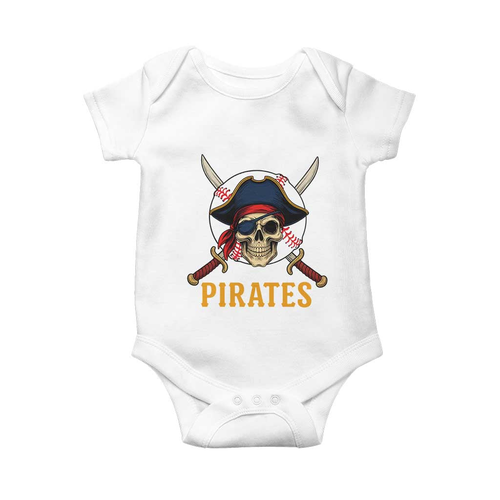 Pirates Baseball Baby Onesie Skeleton Sport Lover Gift TS12 White Print Your Wear
