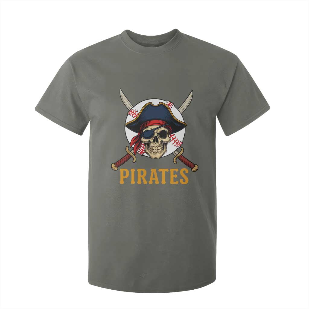 Pirates Baseball T Shirt For Kid Skeleton Sport Lover Gift TS12 Military Green Print Your Wear