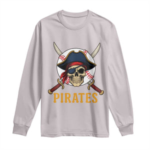 Pirates Baseball Long Sleeve Shirt Skeleton Sport Lover Gift TS12 Ice Gray Print Your Wear