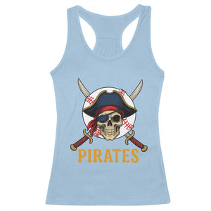 Pirates Baseball Racerback Tank Top Skeleton Sport Lover Gift TS12 Light Blue Print Your Wear