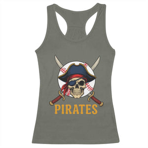 Pirates Baseball Racerback Tank Top Skeleton Sport Lover Gift TS12 Military Green Print Your Wear