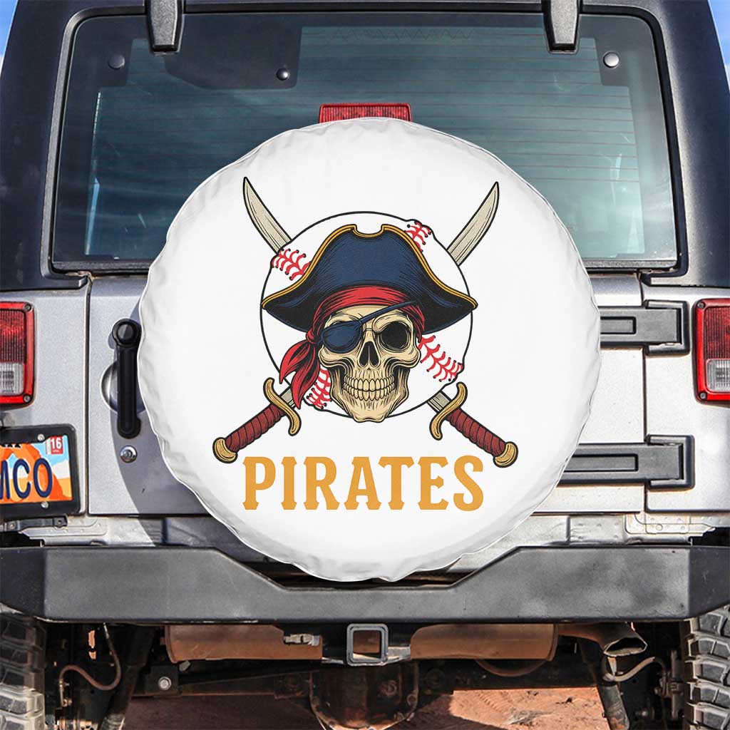 Pirates Baseball Spare Tire Cover Skeleton Sport Lover Gift TS12 No hole White Print Your Wear