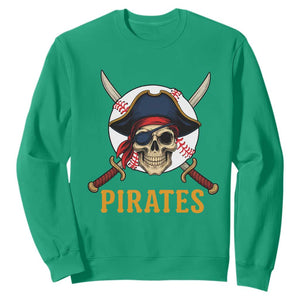 Pirates Baseball Sweatshirt Skeleton Sport Lover Gift TS12 Irish Green Print Your Wear