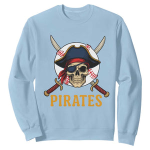 Pirates Baseball Sweatshirt Skeleton Sport Lover Gift TS12 Light Blue Print Your Wear