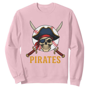 Pirates Baseball Sweatshirt Skeleton Sport Lover Gift TS12 Light Pink Print Your Wear