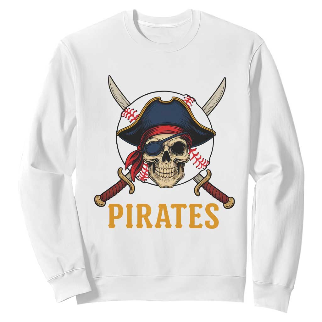Pirates Baseball Sweatshirt Skeleton Sport Lover Gift TS12 White Print Your Wear