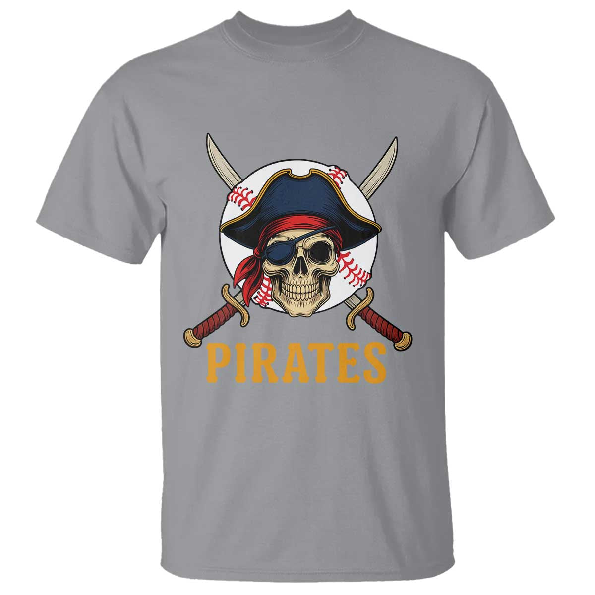 Pirates Baseball T Shirt Skeleton Sport Lover Gift TS12 Sport Gray Print Your Wear