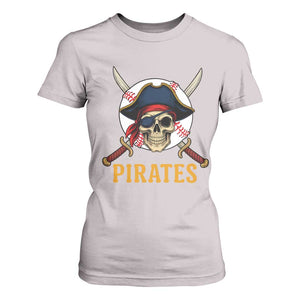Pirates Baseball T Shirt For Women Skeleton Sport Lover Gift TS12 Ice Gray Print Your Wear
