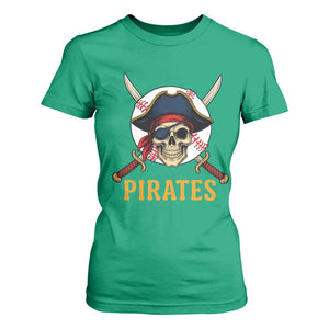 Pirates Baseball T Shirt For Women Skeleton Sport Lover Gift TS12 Irish Green Print Your Wear