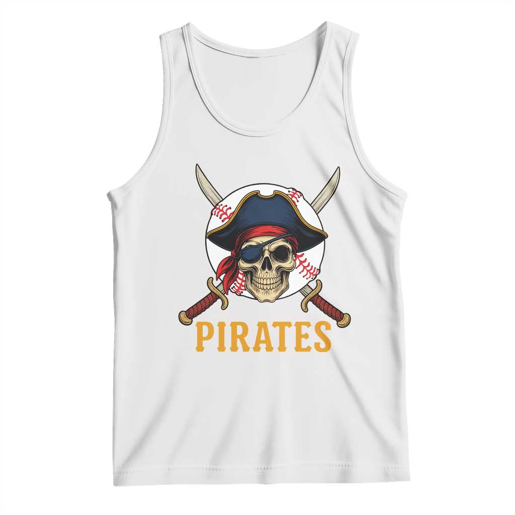 Pirates Baseball Tank Top Skeleton Sport Lover Gift TS12 White Print Your Wear
