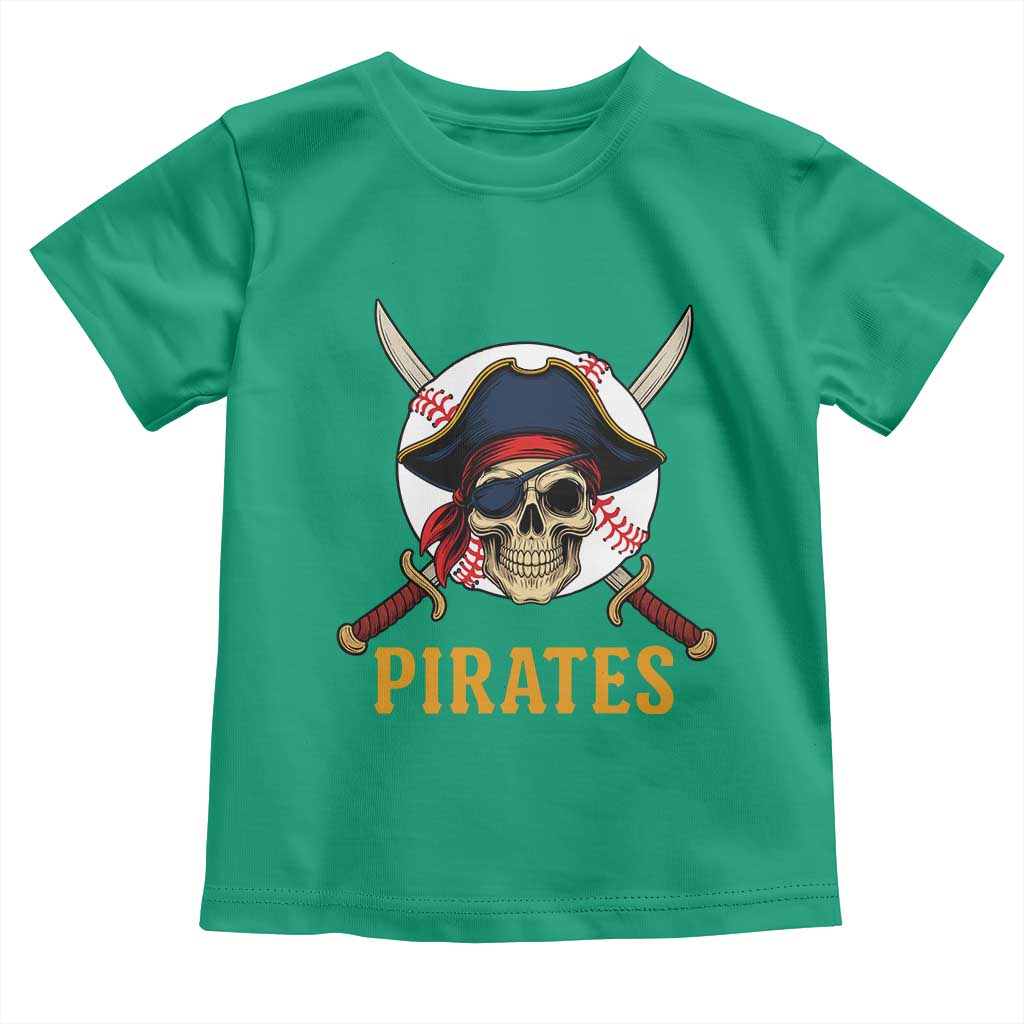 Pirates Baseball Toddler T Shirt Skeleton Sport Lover Gift TS12 Irish Green Print Your Wear