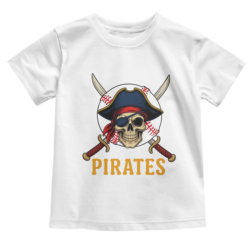 Pirates Baseball Toddler T Shirt Skeleton Sport Lover Gift TS12 White Print Your Wear