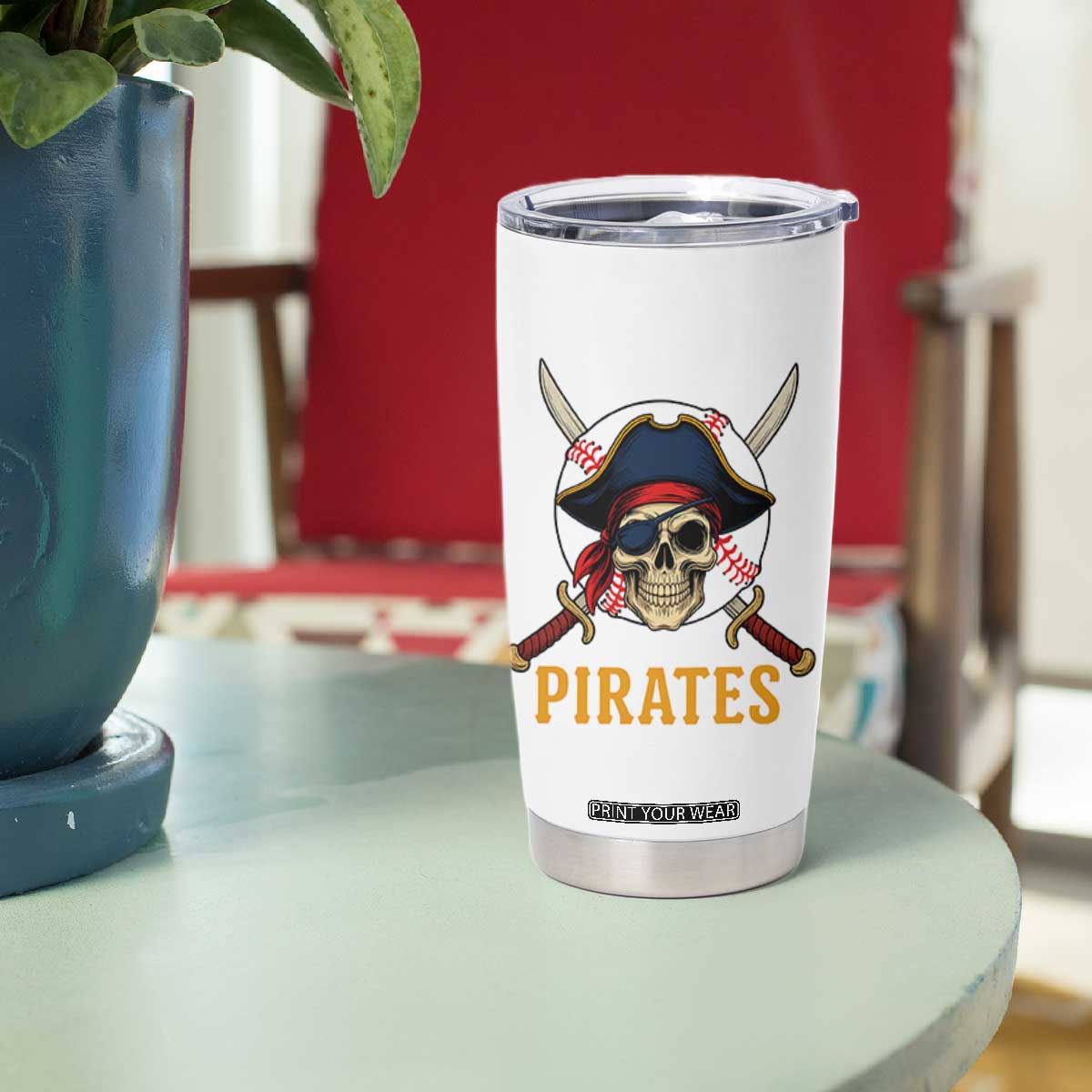 Pirates Baseball Tumbler Cup Skeleton Sport Lover Gift TS12 Print Your Wear