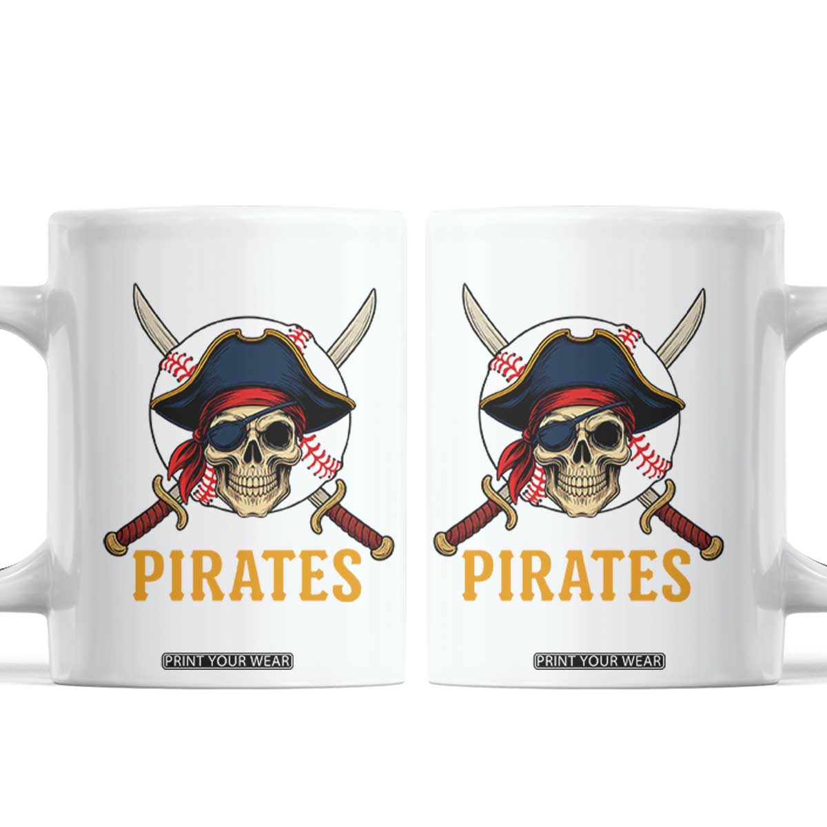 Pirates Baseball Coffee Mug Skeleton Sport Lover Gift TS12 White Print Your Wear