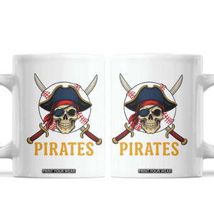 Pirates Baseball Coffee Mug Skeleton Sport Lover Gift TS12 White Print Your Wear