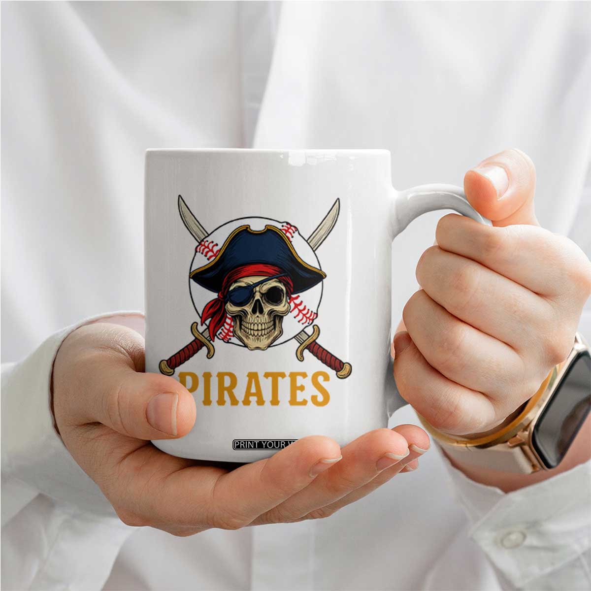 Pirates Baseball Coffee Mug Skeleton Sport Lover Gift TS12 Print Your Wear