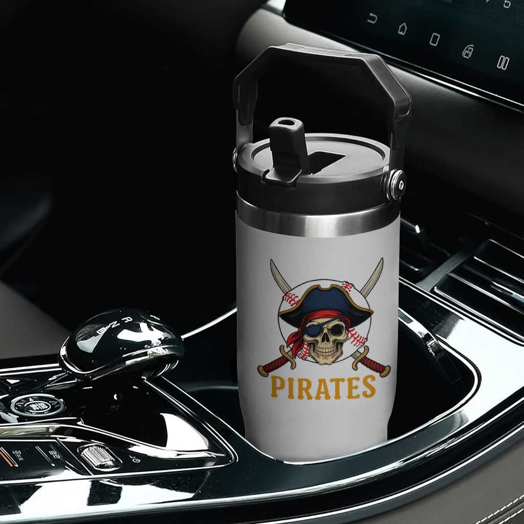 Pirates Baseball Flip Straw Tumbler Skeleton Sport Lover Gift TS12 Print Your Wear