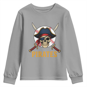 Pirates Baseball Youth Sweatshirt Skeleton Sport Lover Gift TS12 Sport Gray Print Your Wear