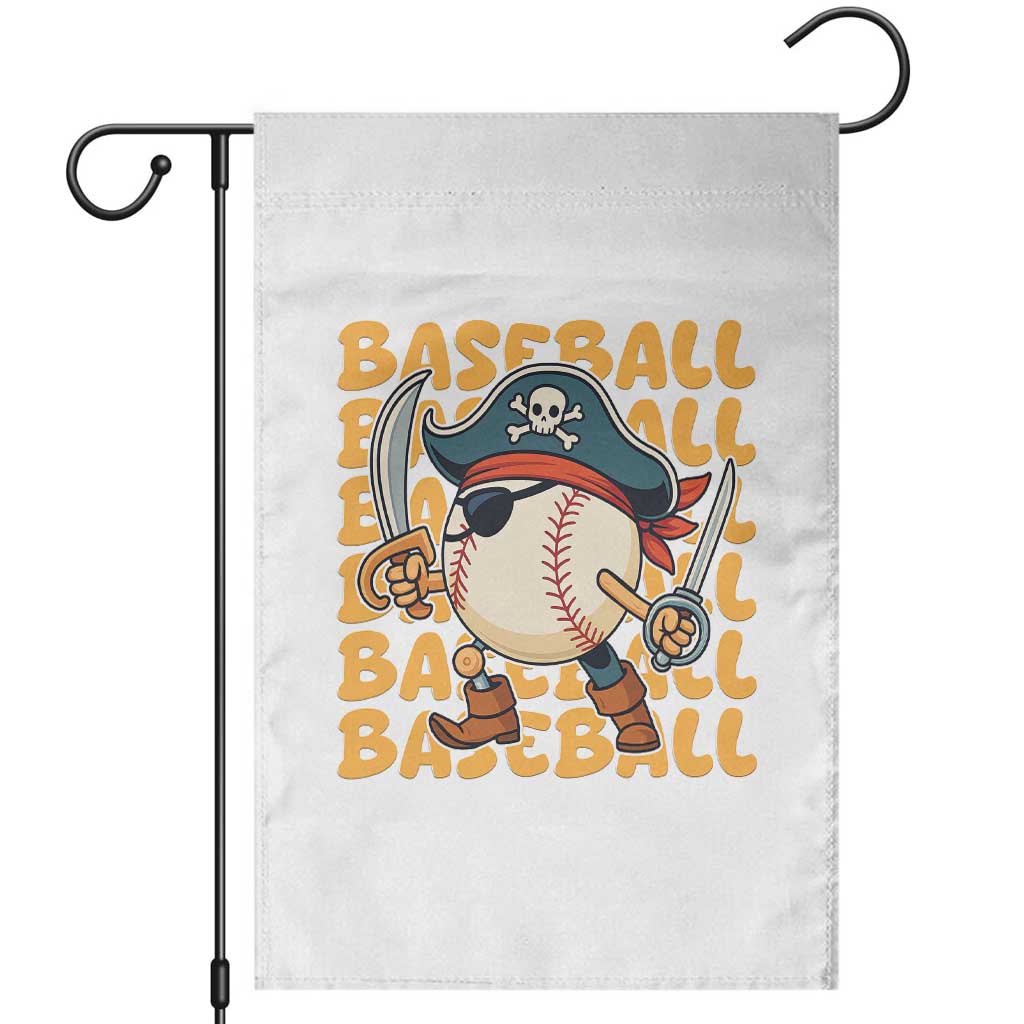 Funny Pirate Baseball Garden Flag Sport Lover Gift TS12 White Print Your Wear