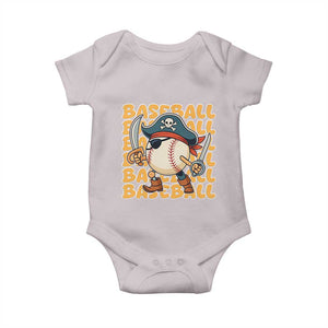 Funny Pirate Baseball Baby Onesie Sport Lover Gift TS12 Ice Gray Print Your Wear