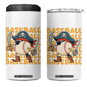 Funny Pirate Baseball 4 in 1 Can Cooler Tumbler Sport Lover Gift TS12 One Size: 16 oz White Print Your Wear