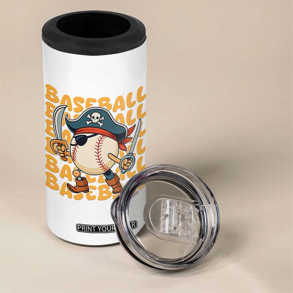 Funny Pirate Baseball 4 in 1 Can Cooler Tumbler Sport Lover Gift TS12 Print Your Wear