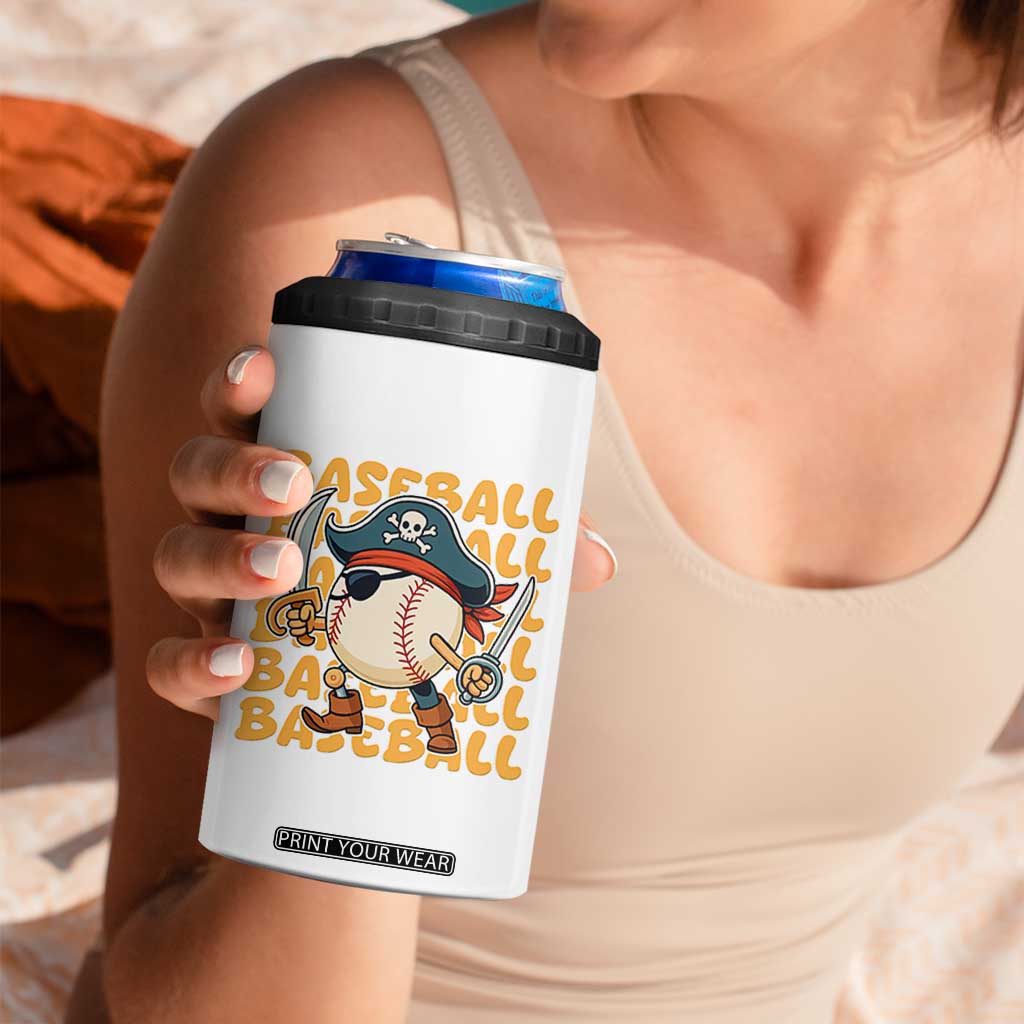 Funny Pirate Baseball 4 in 1 Can Cooler Tumbler Sport Lover Gift TS12 Print Your Wear