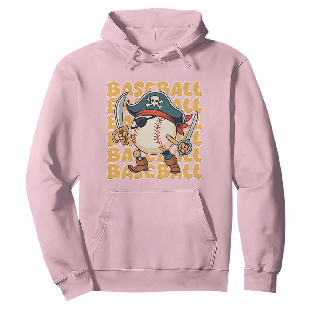 Funny Pirate Baseball Hoodie Sport Lover Gift TS12 Light Pink Print Your Wear