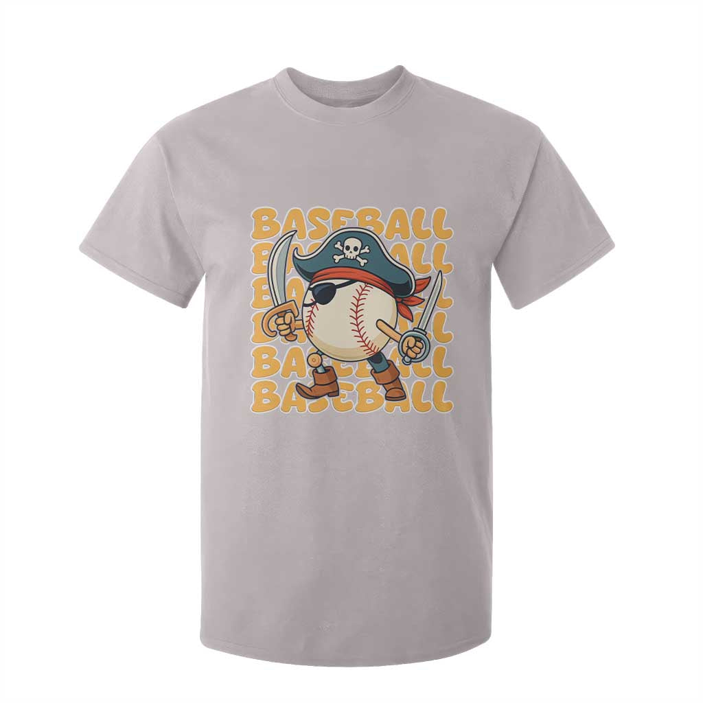 Funny Pirate Baseball T Shirt For Kid Sport Lover Gift TS12 Ice Gray Print Your Wear