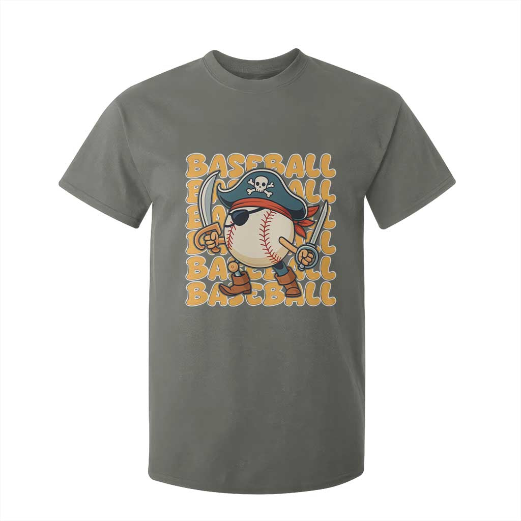 Funny Pirate Baseball T Shirt For Kid Sport Lover Gift TS12 Military Green Print Your Wear