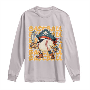 Funny Pirate Baseball Long Sleeve Shirt Sport Lover Gift TS12 Ice Gray Print Your Wear