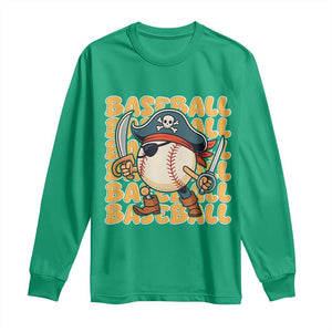 Funny Pirate Baseball Long Sleeve Shirt Sport Lover Gift TS12 Irish Green Print Your Wear