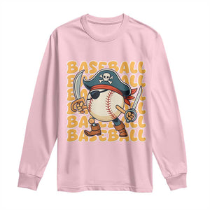Funny Pirate Baseball Long Sleeve Shirt Sport Lover Gift TS12 Light Pink Print Your Wear