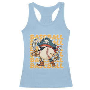 Funny Pirate Baseball Racerback Tank Top Sport Lover Gift TS12 Light Blue Print Your Wear
