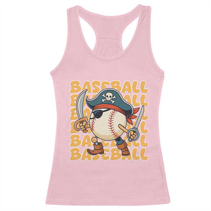 Funny Pirate Baseball Racerback Tank Top Sport Lover Gift TS12 Light Pink Print Your Wear
