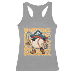 Funny Pirate Baseball Racerback Tank Top Sport Lover Gift TS12 Sport Gray Print Your Wear