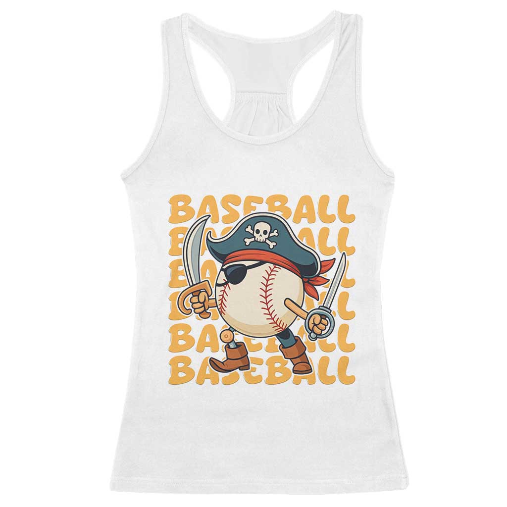 Funny Pirate Baseball Racerback Tank Top Sport Lover Gift TS12 White Print Your Wear