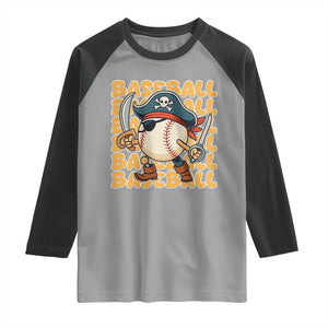 Funny Pirate Baseball Raglan Shirt Sport Lover Gift TS12 Sport Gray Black Print Your Wear