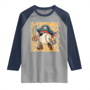 Funny Pirate Baseball Raglan Shirt Sport Lover Gift TS12 Sport Gray Navy Print Your Wear