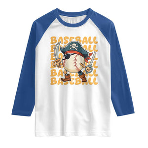 Funny Pirate Baseball Raglan Shirt Sport Lover Gift TS12 White Royal Print Your Wear