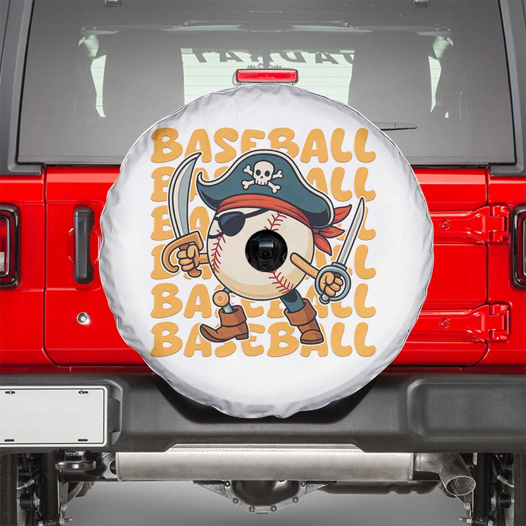 Funny Pirate Baseball Spare Tire Cover Sport Lover Gift TS12 White Print Your Wear