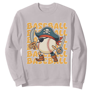Funny Pirate Baseball Sweatshirt Sport Lover Gift TS12 Ice Gray Print Your Wear