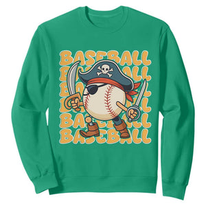 Funny Pirate Baseball Sweatshirt Sport Lover Gift TS12 Irish Green Print Your Wear