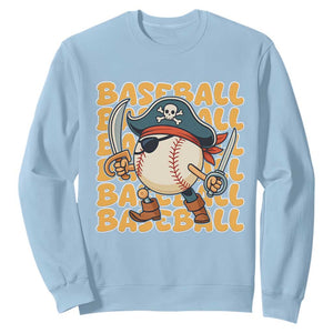 Funny Pirate Baseball Sweatshirt Sport Lover Gift TS12 Light Blue Print Your Wear