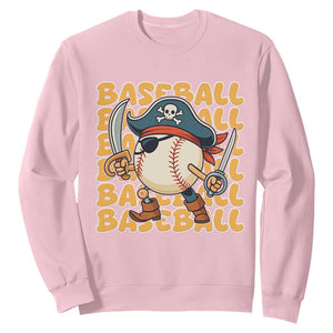 Funny Pirate Baseball Sweatshirt Sport Lover Gift TS12 Light Pink Print Your Wear