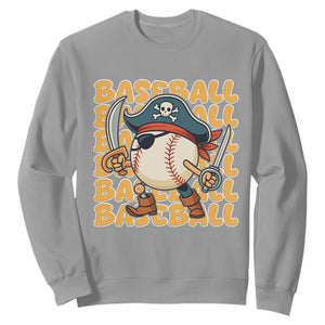 Funny Pirate Baseball Sweatshirt Sport Lover Gift TS12 Sport Gray Print Your Wear